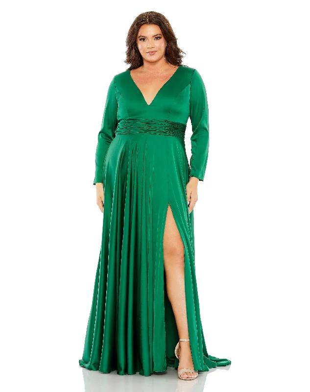 Valentine's Special Mac Duggal 68436 Fabulouss Long Sleeve Plus Size Formal Dress