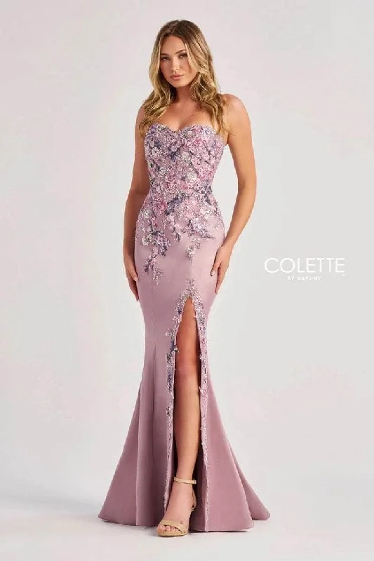 Casual Chic Deals Colette By Daphne CL8410 - Floral Embellished Mermaid Gown