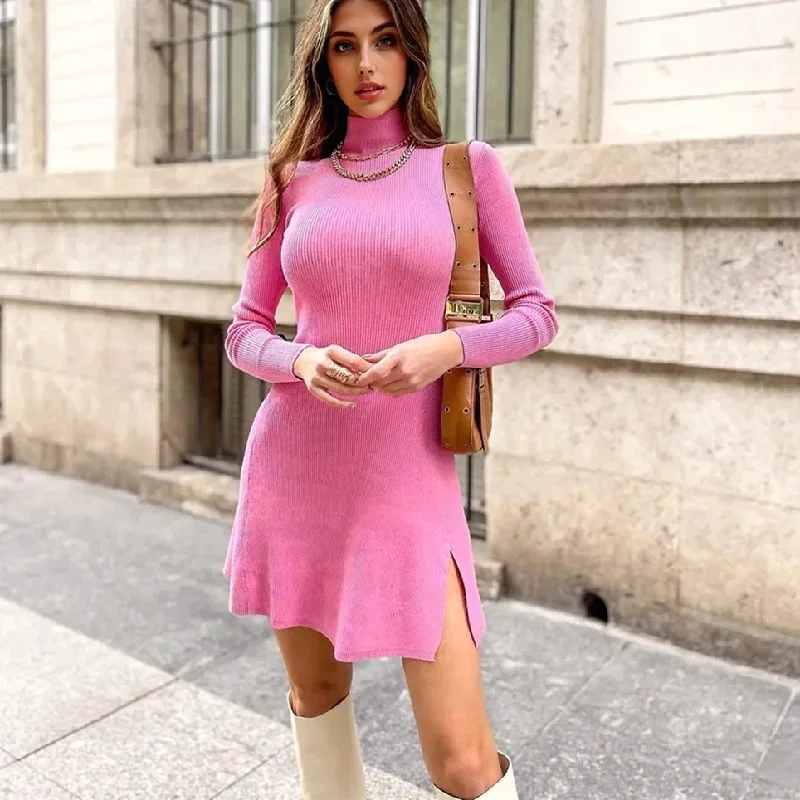 Unbeatable Deals Julia Fashion - Women Knitted Mini Dress