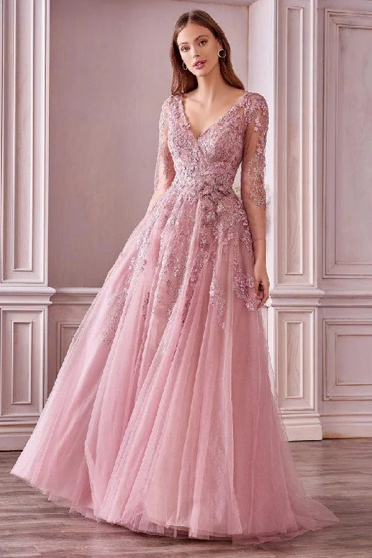 Stylish Looks Andrea & Leo A0988 Long Sleeve A Line Gown