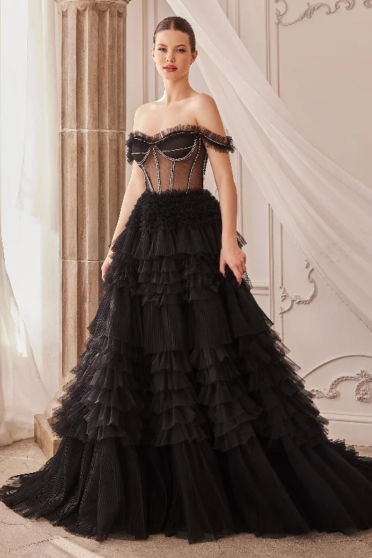 Seasonal Clearance Andrea & Leo A1150 Strapless Ruffle Tulle Gown