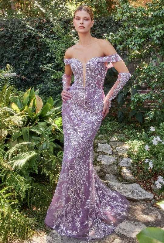 Get The Latest Trends Andrea & Leo A1163 Off Shoulder Beaded Mermaid Prom Dress