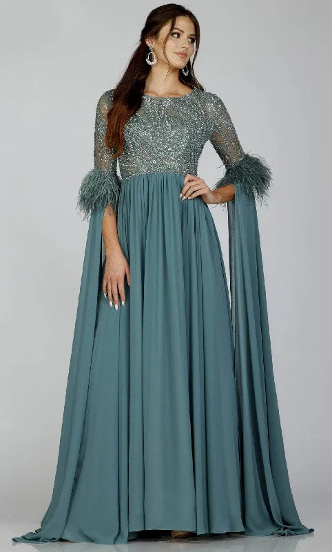 Best Sellers Terani Couture 231M0492 - Sequin and Feathered Chiffon Gown