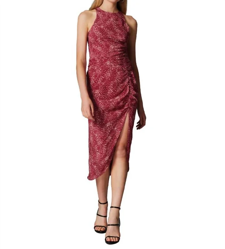 Limited Stock, Big Discounts Mel Dress In Bordeaux Snake