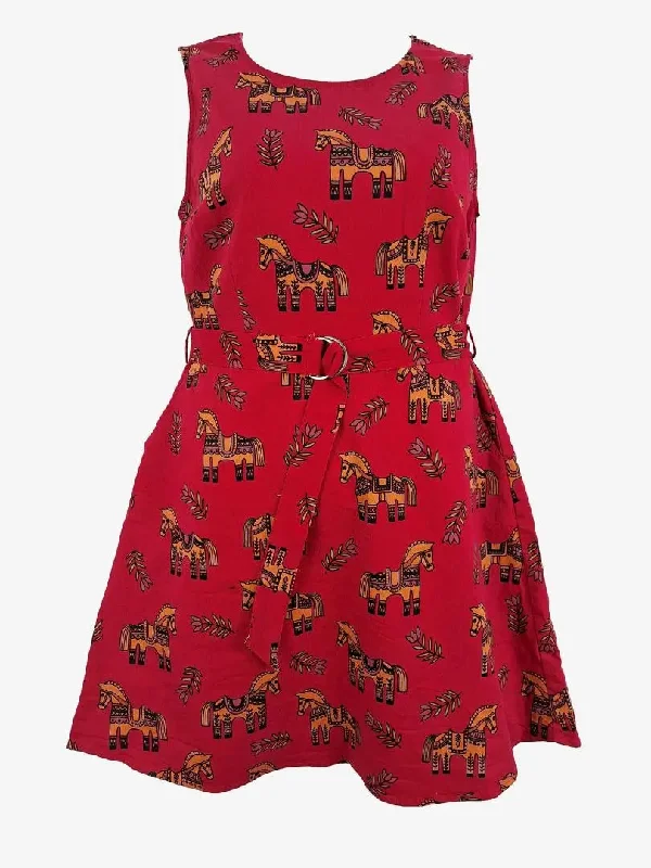 Additional Time-Limited Offers Princess Highway Raspberry Wooden Horse Mini Dress Size 14