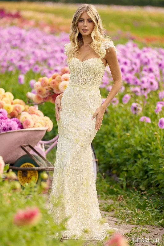 Huge Markdowns Sherri Hill 56209 - Sequined Lace Bodice Gown