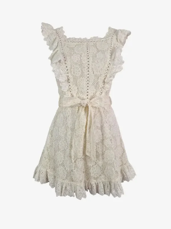 Fresh Styles, Fresh Deals Indikah Lace Frilled Mini Dress Size 8