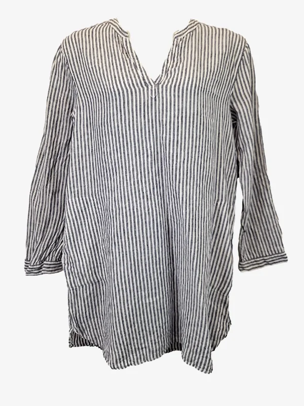 Limited-Time Offer Tahari Effortless Linen Stripe Mini Dress Size XL