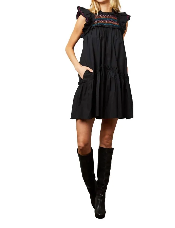 Elegant Style Poppy Dress In Black Multi