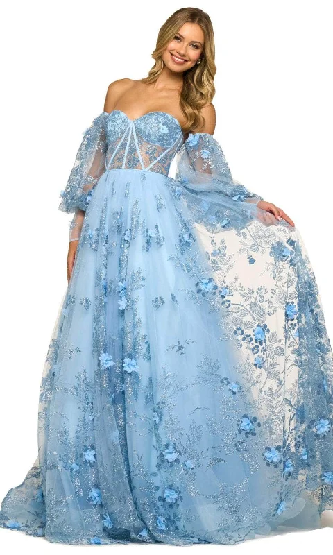 Casual Women’s Clothing Online Sherri Hill 55436 - Bell Sleeved Gown