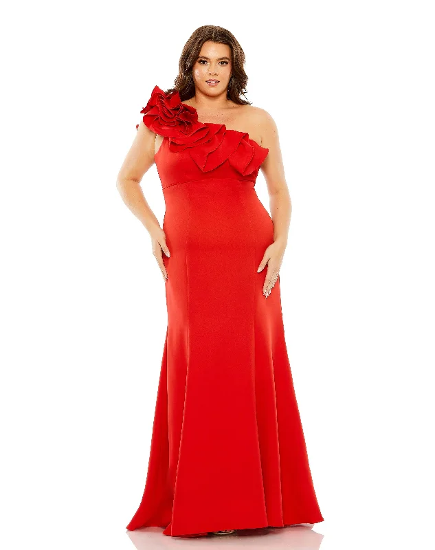 Chic Trends Unveiled Mac Duggal 49707 Fabulouss Long One Shoulder Plus Size Dress