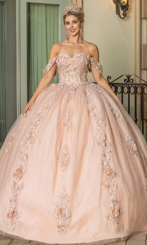 Elevated Casual Discounts Dancing Queen 1687 - Draped Sleeve Floral Ballgown