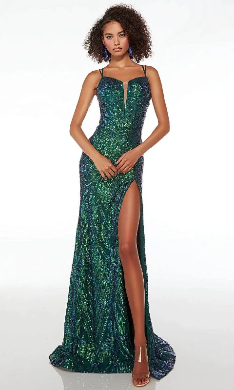 Discover Promotions Alyce Paris 61577 - Sequins Tulle Open Back Prom Gown