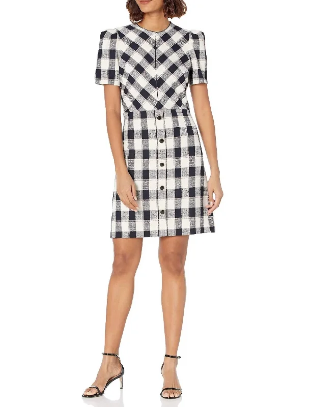 Everyday Wear A-Line Dress In Plaid