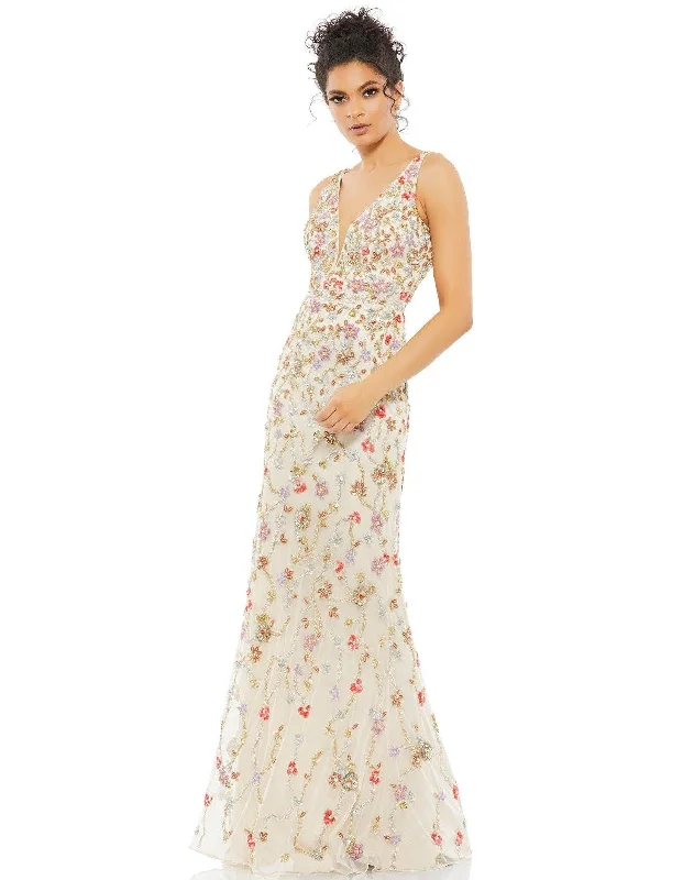 Contemporary Fashion Sale Mac Duggal 5482 Long Sleeveless Floral Formal Dress