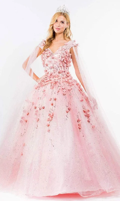 Women’s Clothing for Every Occasion Elizabeth K - GL1974 Cape Sleeve Applique Ballgown
