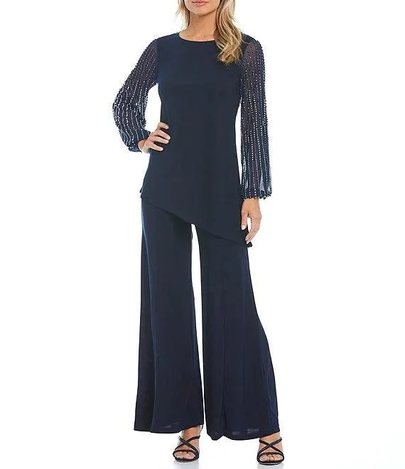 Flash Sale Fever Marina Beaded Long Sleeve 2 Piece Formal Pant Set