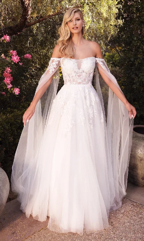 Massive Savings Off-Shoulder White Wedding Dress A1080W