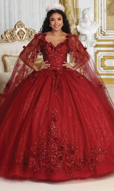 Cool Prices May Queen LK214 - Cape Sleeve Embroidered Ballgown