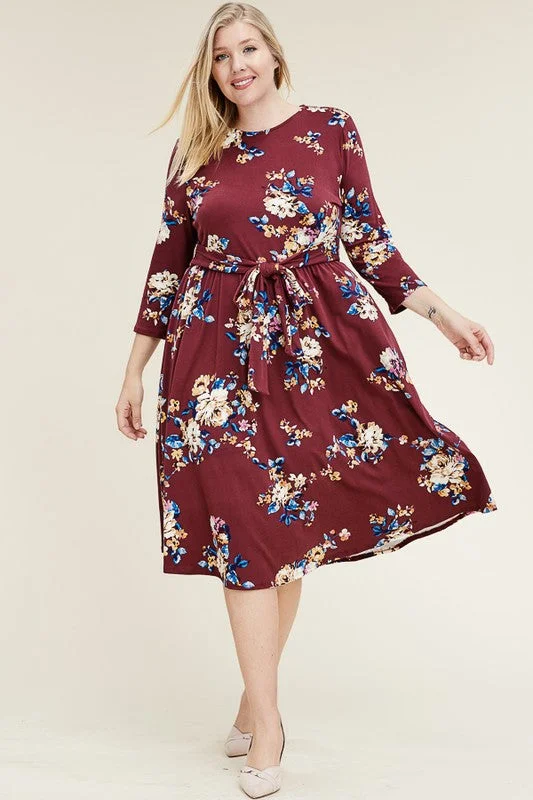 The Latest Fashion Trends Maria Dress in Floral Print Plus Size