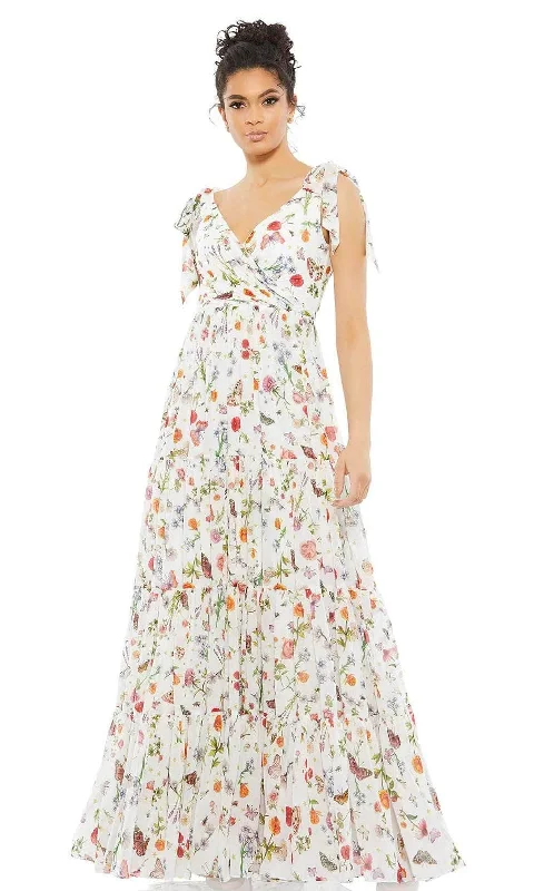 Low Price Special Ieena Duggal - 70198I V-Neck Floral A-Line Dress