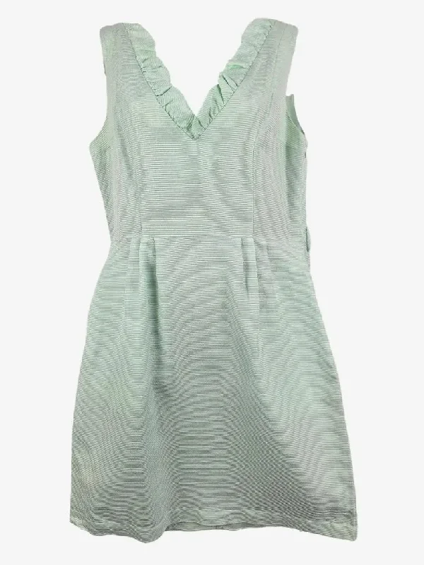 Forward Trendsetter Laura Ashley Mint Ruffle Neck Mini Dress Size 10