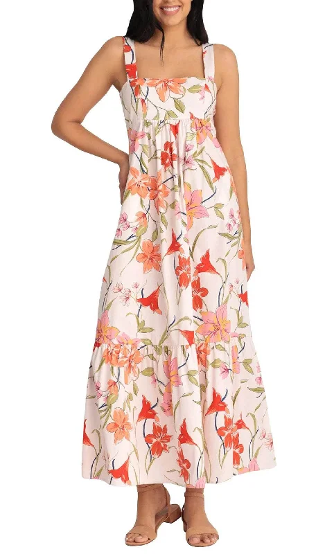 Exclusive Fashion Deals London Times T5728M - Sleeveless Empire Floral Printed Dress