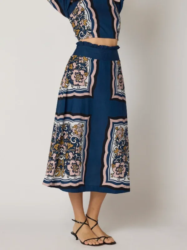 Crazy Price Slashing Anya Midi Skirt in Floral Anise