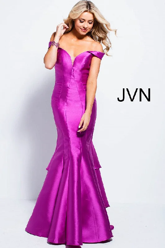 Dive Into Trendy Styles Jovani JVN 59261 Size 6 Violet off the shoulder mermaid prom dress Pageant Gown