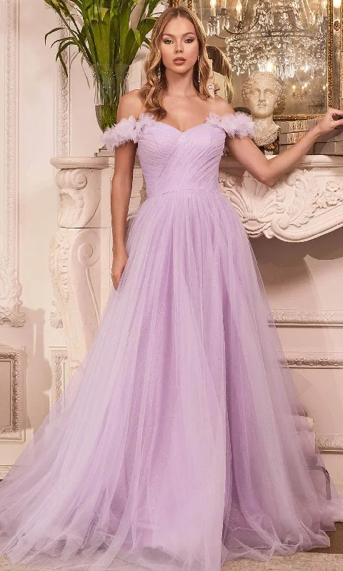 Attire Sale Cinderella Divine - Ruched Sweetheart Tulle Prom Gown CD957 - 1 pc Lilac In Size 4 Available