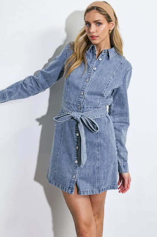 Budget-Friendly Fashion BE A LIGHT DENIM MINI DRESS