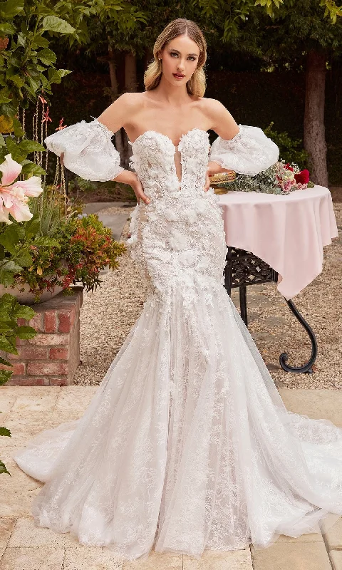 Best Sellers Off-White Long Lace Mermaid Wedding Dress CDS434W