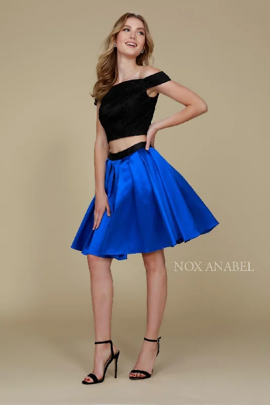 Find Your Unique Flair Homecoming Short Two Piece Set Dress Royal/Black