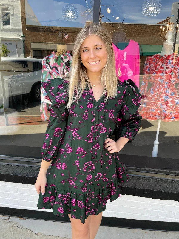 Relaxed Fashion Humble and Kind Floral Dress