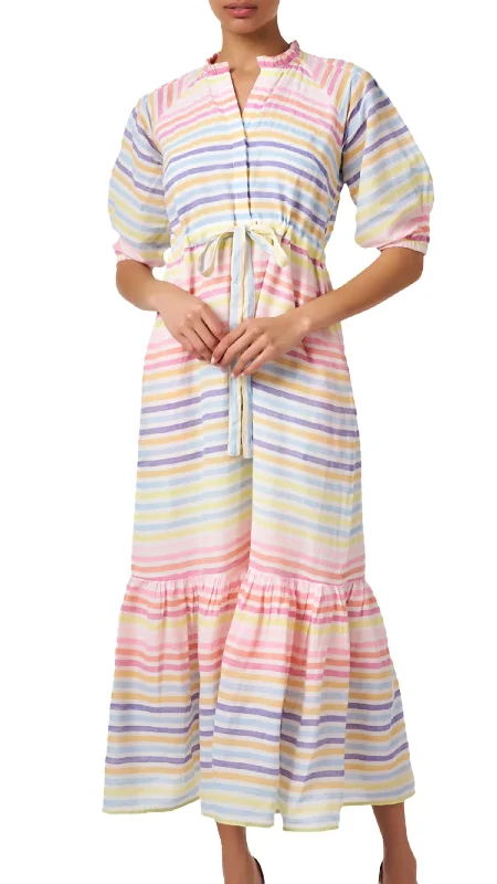 Women's Vacation Garments Betty Stripe Dress In Candy Stripe