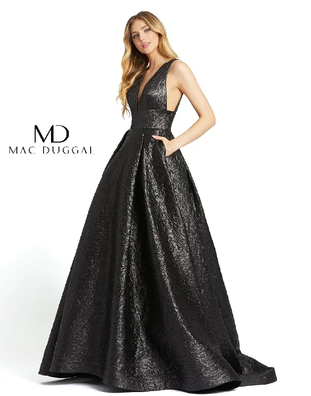 Browse Our Top Products Mac Duggal 66217 Prom Long Metallic Ball Gown