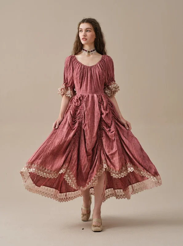 Seasonal Women’s Fashion Trends Elowen 27 | Lace Linen dress gown ( 2 way to wear )
