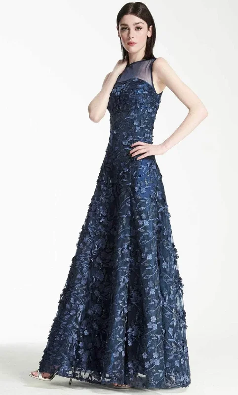 Romantic Chic Deals Hynes Park M124X - Floral Illusion Neck Prom Gown