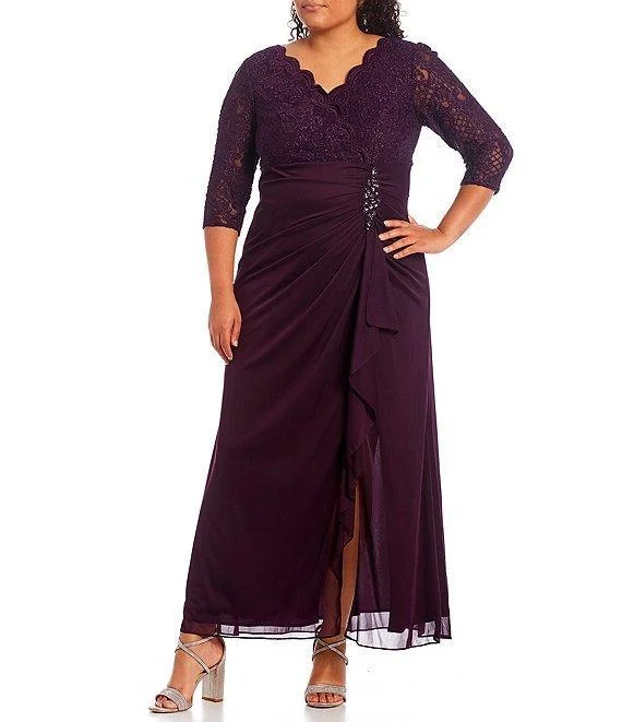 Trendy Women'S Wear Collection Alex Evenings AE84122469 Long Plus Size Dress