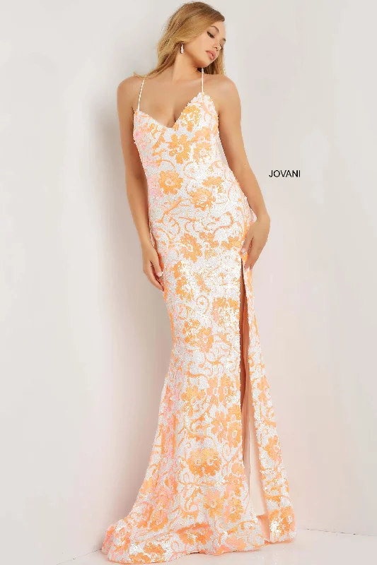 Affordable Trendy Fashion Jovani 08255 Spaghetti Strap Long Formal Gown