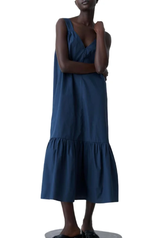 Laid-Back Elegance Ikla Dress In Thunder Sky