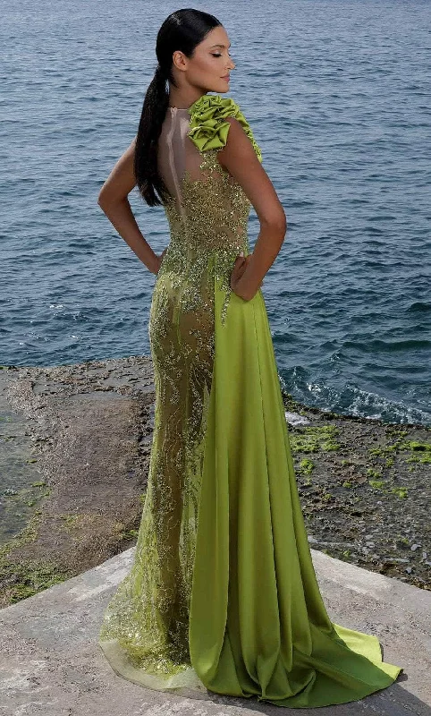 Women's Urban Fashion MNM Couture K3994 - Beaded See-Through Evening Gown