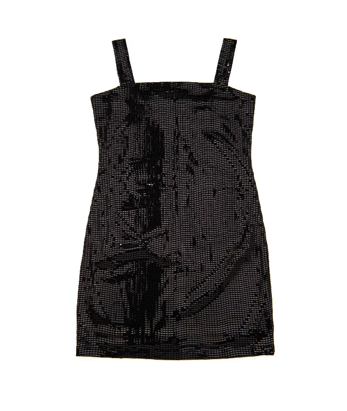 Outfits For Women By Debra Girls Cara Black Soft Sequin Straight Strap Dress