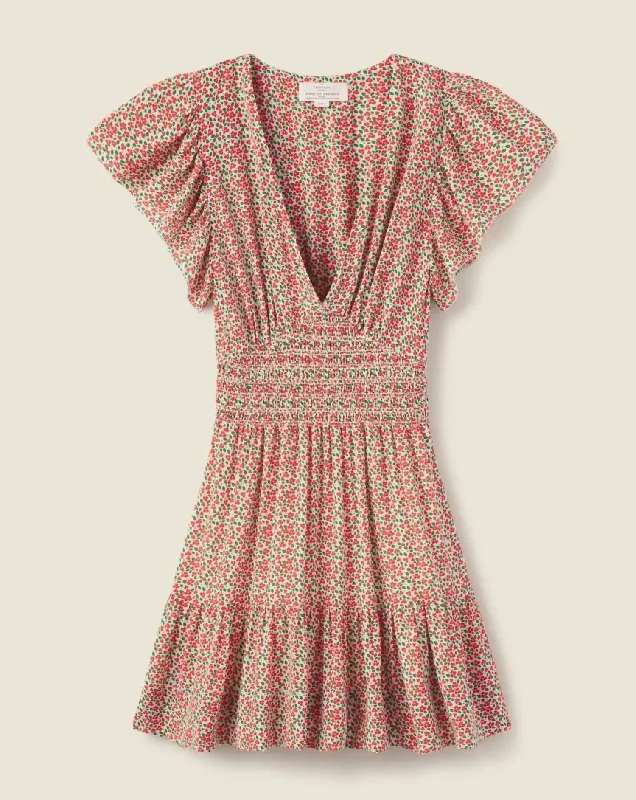 Relaxed Style Camilla Dress In Carmine Ditsy