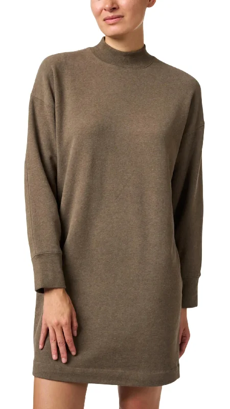 Women's Chic Apparel Jersey Dress In Olive