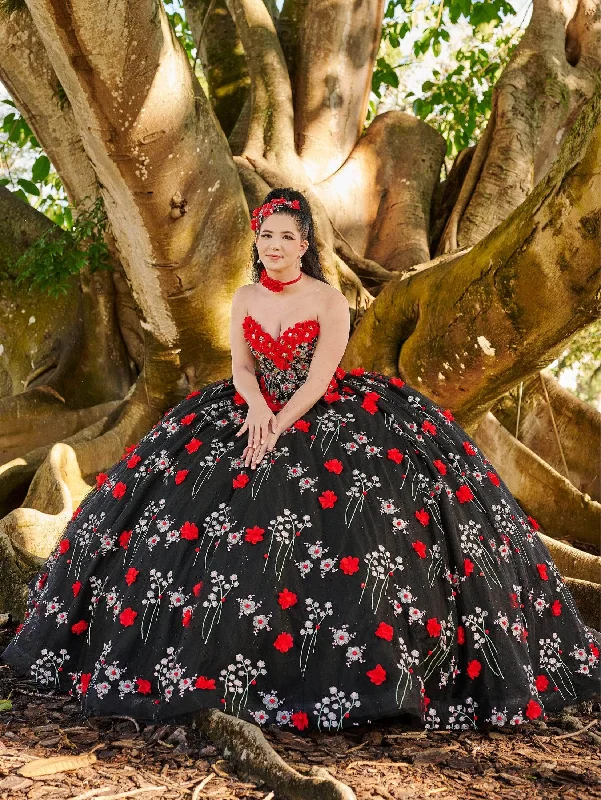 On-Trend Fashion Offers Lizluo Quince 26099 - Floral Applique Sweetheart Neck Ballgown