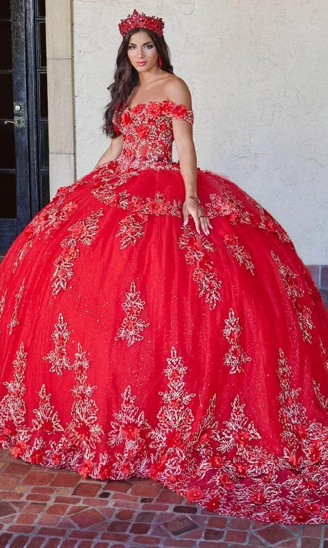 Polished Style Deals Quinceanera Collection 26073 - 3D Floral Embroidered Ballgown