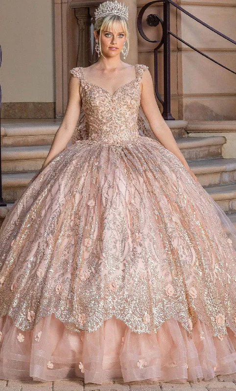 Graceful Fashion Dancing Queen 1692 - Cap Sleeve Glitter Quinceanera Ballgown