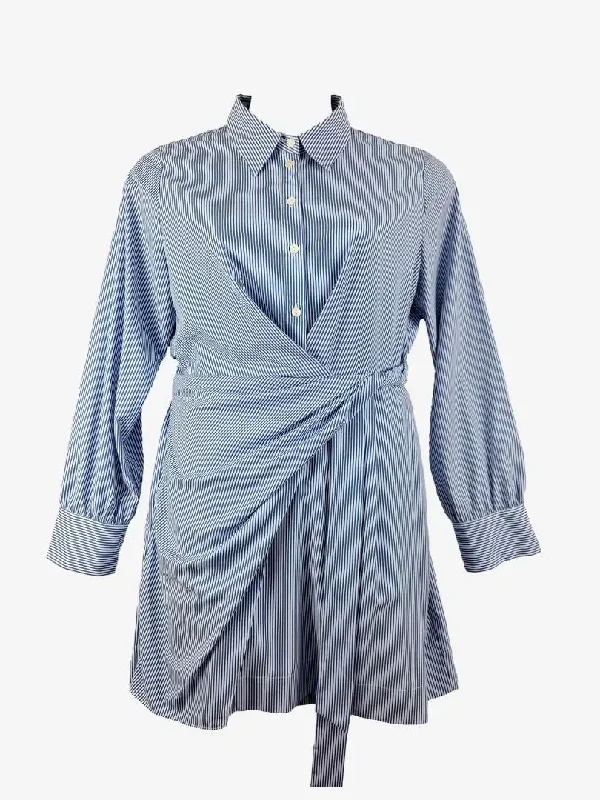 Seasonal Sale Sheike Draped Pinstripe Office Mini Dress Size 16