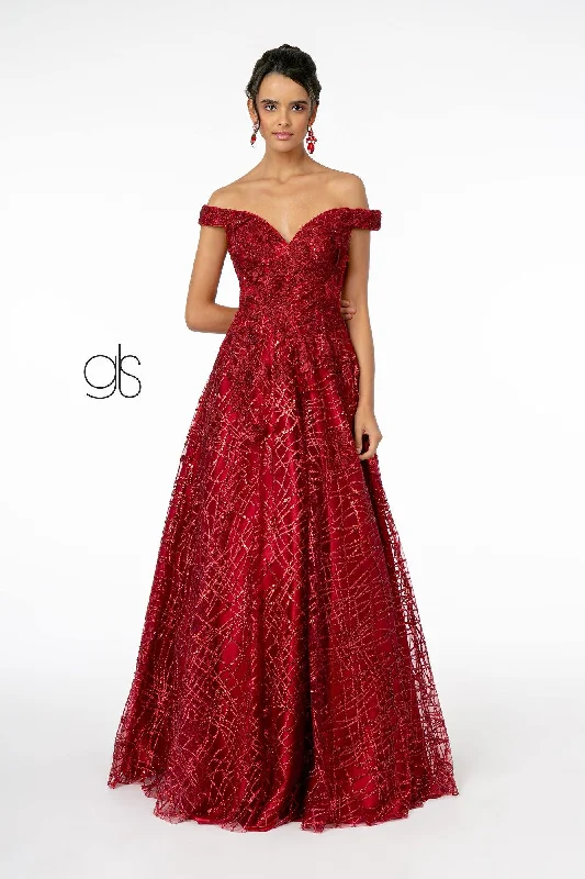 Chic Trend Collection Embellished Mesh A-Line Long Prom Dress